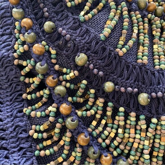 3.1 Phillip Lim Oversized 100% Linen Beaded Neckline Tunic Sz L - Picture 3 of 12